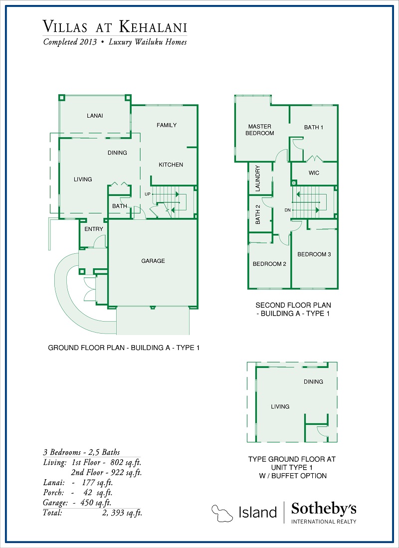 villas at kehalani wailuku floor plan